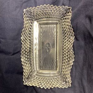 Beautiful Vintage Glass Relish Serving Tray no Chips or cracks 9x5.5x1.5